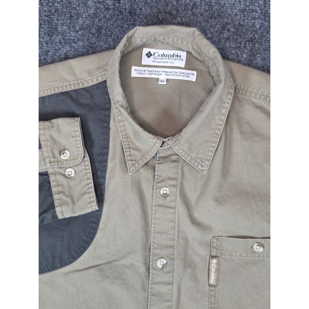 Columbia Sportswear Briarshun Hunting Shirt Mens XL Tan Long Sleeve Cotton